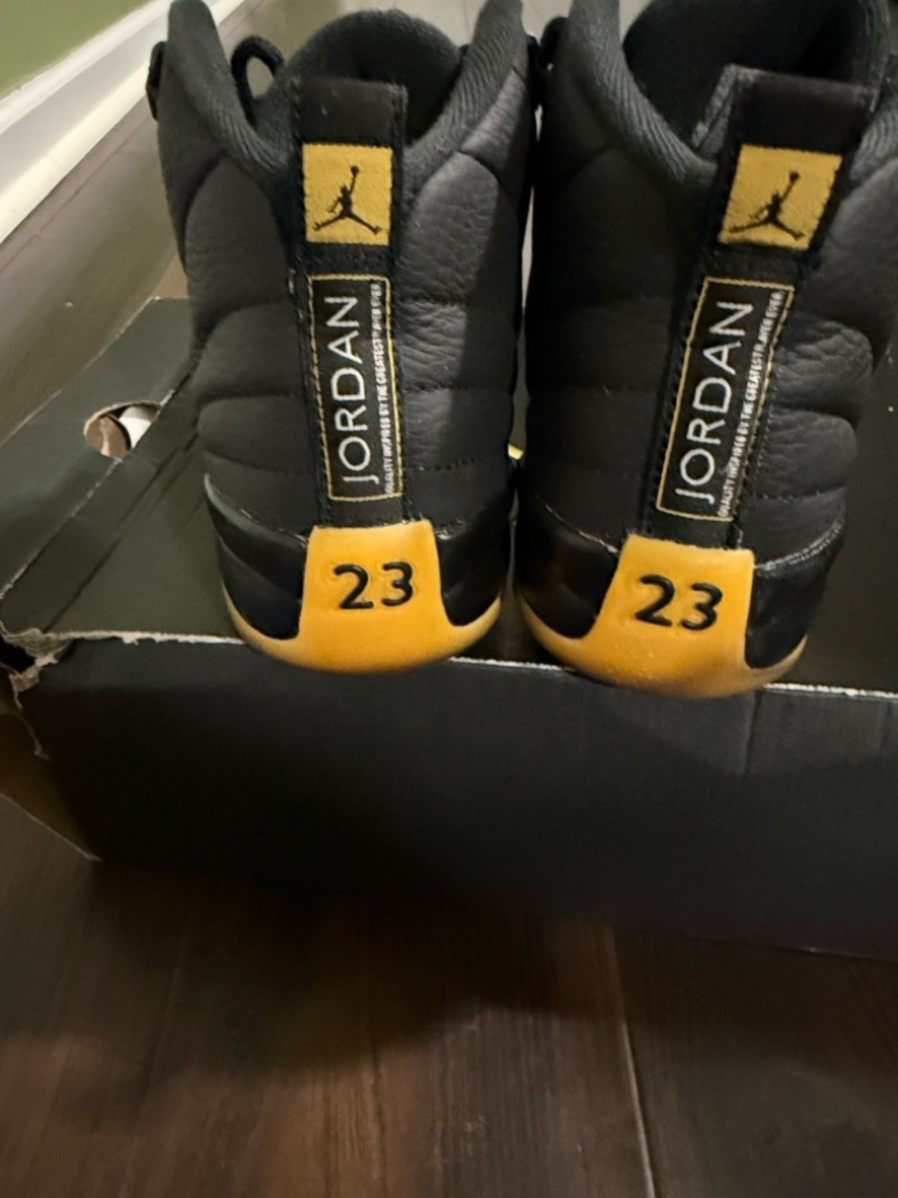 Jordan Men’s Sneakers — Black & Yellow Retro 12 (7y) - Picture 5 of 5